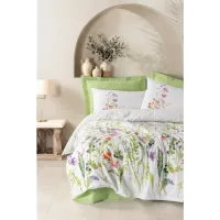 Cotton Box Modeline Ranforce Tek Kişilik Nevresim Takımı Meadow Yeşil