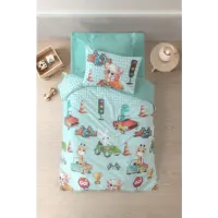 Cotton Box Genç Ranforce Nevresim Takımı Tek Kişilik Vroom Mint