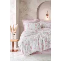 Cotton Box Modeline Çift Kişilik Nevresim Takımı Rosalie Pembe